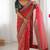 Red banarasi crush coding with sequins embroidery work saree with blouse