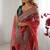 Red banarasi crush coding with sequins embroidery work saree with blouse