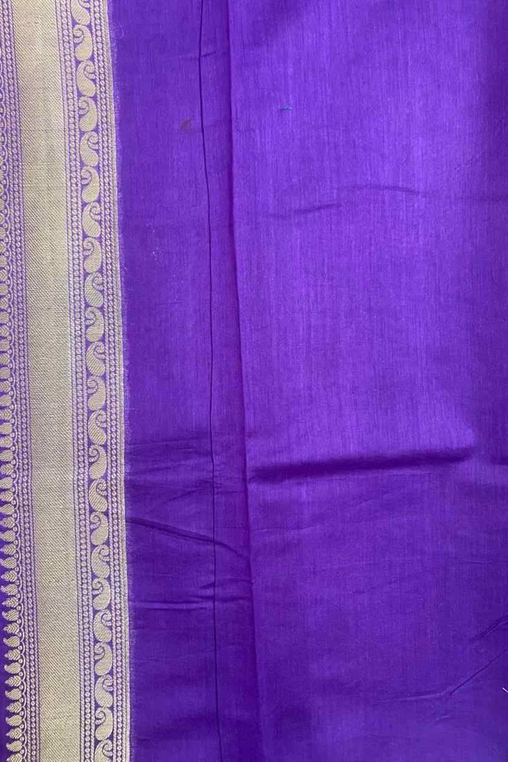 Banarasi cotton silk saree in maroon  with panboota  zari work