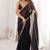 black fendi satin double shaded sequins with zari lace work saree with blouse