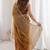 copper fendi satin double shaded sequins with zari lace work saree with blouse