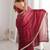 maroon fendi satin double shaded sequins with zari lace work saree with blouse