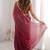 maroon fendi satin double shaded sequins with zari lace work saree with blouse