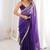 violet fendi satin double shaded sequins with zari lace work saree with blouse