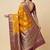 Banarasi cotton silk saree in mustard with panboota  work