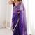 violet fendi satin double shaded sequins with zari lace work saree with blouse