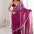 wine fendi satin double shaded sequins with zari lace work saree with blouse
