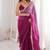 wine fendi satin double shaded sequins with zari lace work saree with blouse