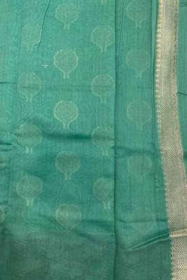 Banarasi cotton silk saree in skyblue with   zari booti   work 5