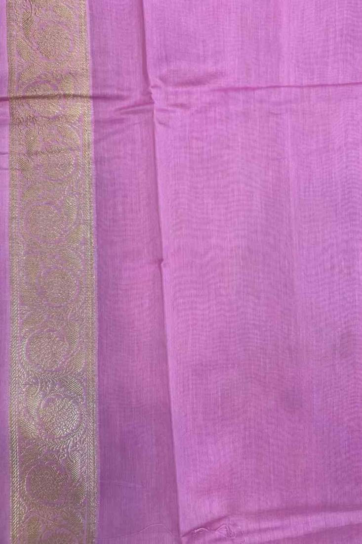 Banarasi cotton silk saree in light pink with zari booti   work