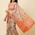Banarasi digital print cotton silk saree in peach with   zari booti   work