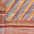 Banarasi digital print cotton silk saree in orange  with    multicolour strip  work