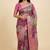 Banarasi digital print cotton silk saree in magenta  with   zari booti   work