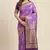Banarasi cotton silk saree in lavender with panboota  work