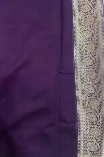 Banarasi cotton silk saree in lavender with panboota  work