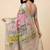 Banarasi digital print cotton silk saree in lightgrey with   zari booti  work