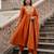 Designer orange embroidered cp vichitra ethnic suit set for women with dupatta