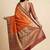 Banarasi cotton silk saree in orange with   zari booti   work