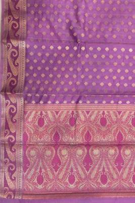 Banarasi cotton silk saree in pink with   zari booti   work 4