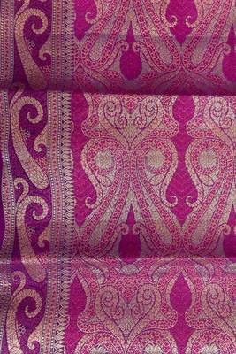 Banarasi cotton silk saree in pink with   zari booti   work 5