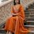 Designer orange embroidered cp vichitra ethnic suit set for women with dupatta