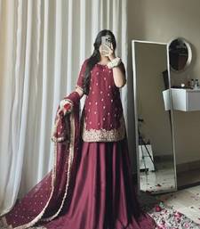 Womens  embroidery sequins work  palazzo set