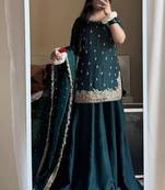 Womens  embroidery sequins work  palazzo  set