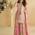 Pink floral embroidered Kurti sharara with dupatta