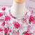 Pink floral print net fit & flare girls party dress