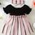 Black & pink striped cotton blend fit & flare girls dress