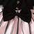 Black & pink striped cotton blend fit & flare girls dress