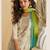 Elegant cream & green pakistani sharara suit with embroidered kurta dupatta