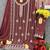 Gajari color embroideried faux georgette semi stitched salwar suit