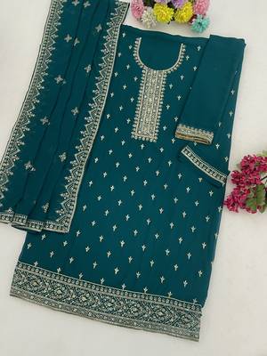 Rama embroidered faux georgette salwar suit 3
