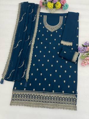 Morpich embroidered faux georgette salwar suit 3