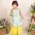 Sea green embroidered silk kurti set