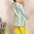 Mint green printed chanderi kurta set