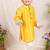 Mustard yellow printed chanderi kurta set