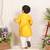 Mustard yellow printed chanderi kurta set