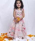Pink embroidered leather lehenga set