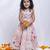 Pink embroidered leather lehenga set