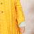 Mustard yellow printed chanderi kurta set