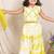 Yellow white embroidered silk sharara set