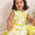 Yellow white embroidered silk sharara set
