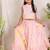 Baby pink embroidered silk lehenga set