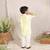 Yellow white embroidered silk kurta set
