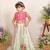 Hot pink embroidered silk lehenga set