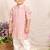 Dusty pink embroidered chanderi kurta set