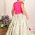 Hot pink embroidered silk lehenga set