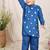 Blue embroidered silk kurta set